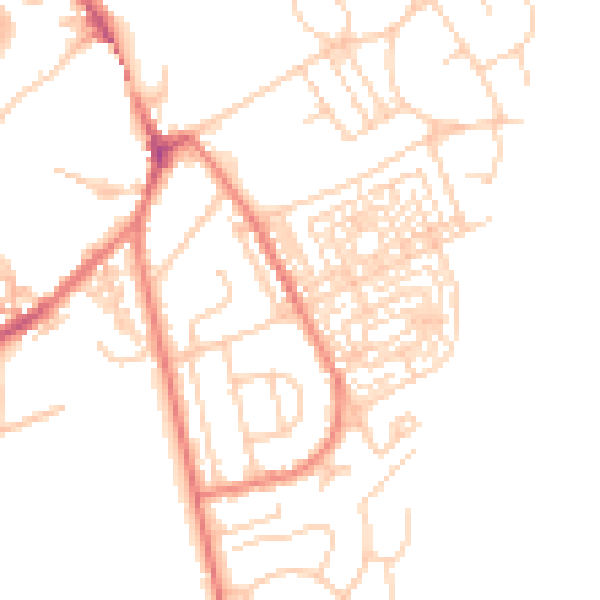 Daytime road noise heatmap for CH4 7DD
