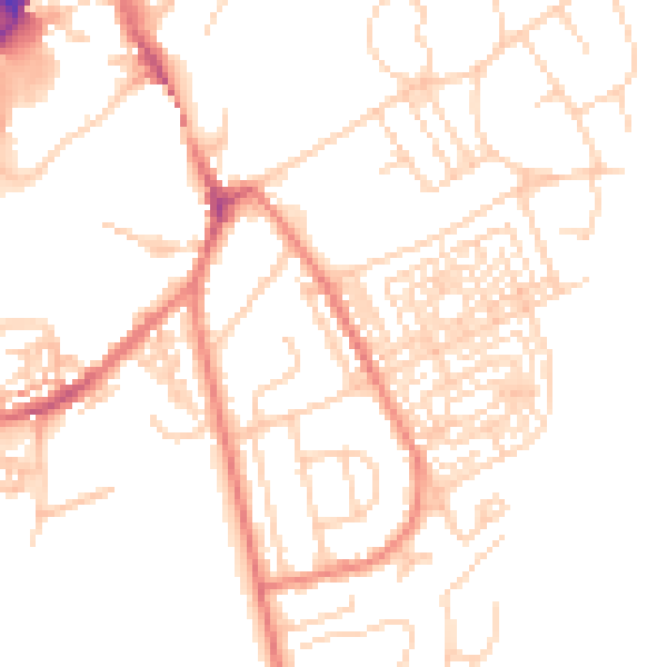 Daytime road noise heatmap for CH4 7DE