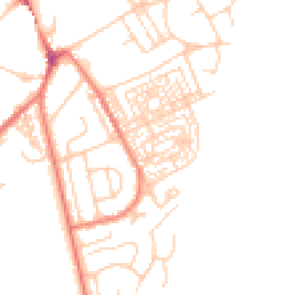 Daytime road noise heatmap for CH4 7DX