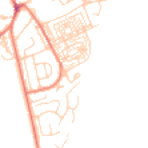 Daytime road noise heatmap for CH4 7EG