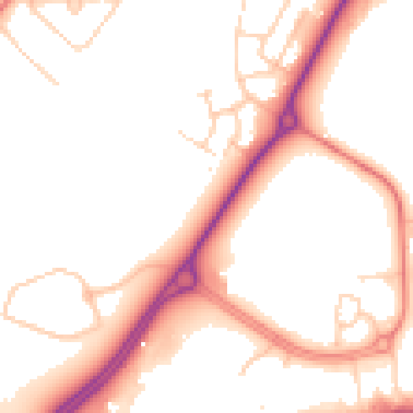 Daytime road noise heatmap for CH4 7GJ