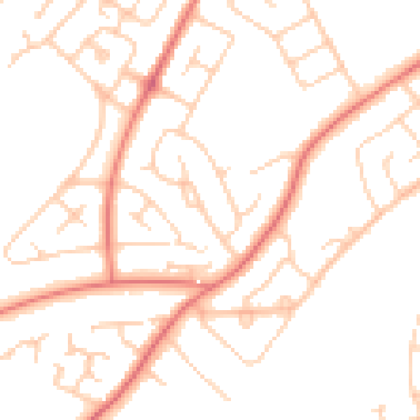 Daytime road noise heatmap for CH4 7PA