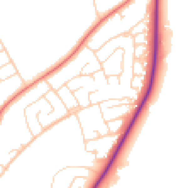 Daytime road noise heatmap for CH4 7QT