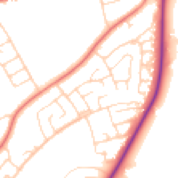 Daytime road noise heatmap for CH4 7RA