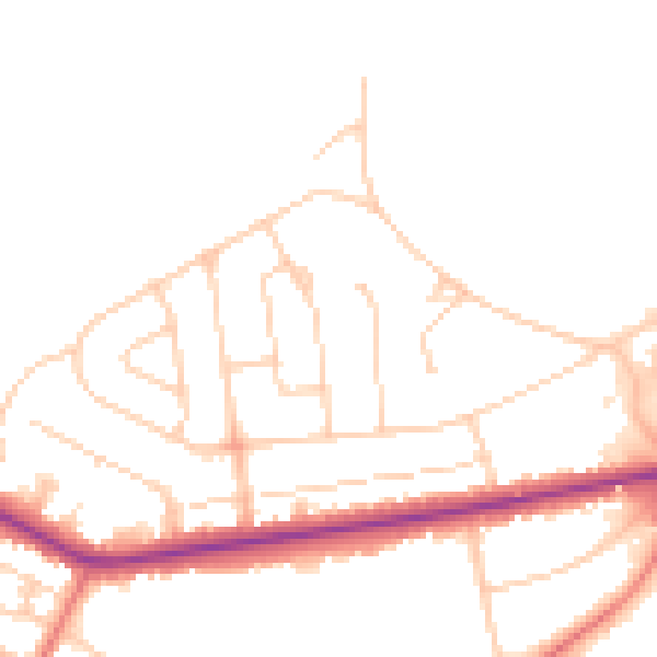 Daytime road noise heatmap for CH4 8AN