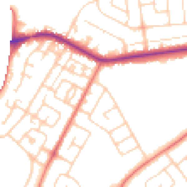 Daytime road noise heatmap for CH4 8DX