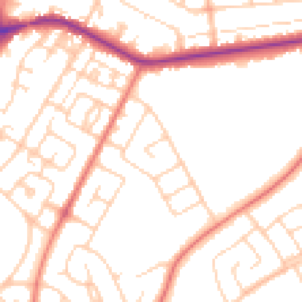 Daytime road noise heatmap for CH4 8HN
