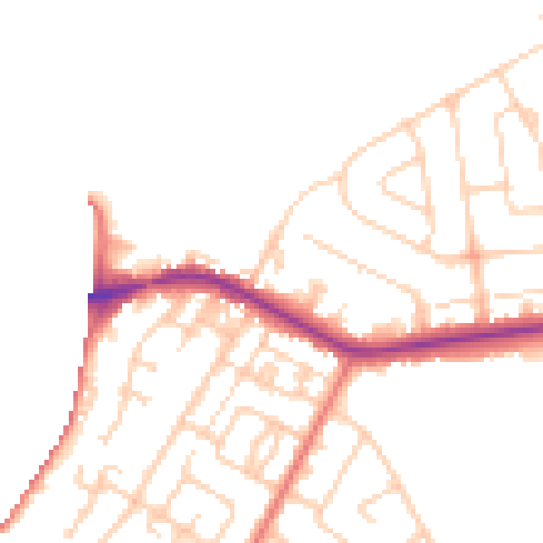 Daytime road noise heatmap for CH4 8LL
