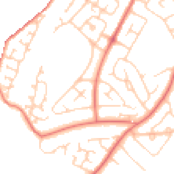 Daytime road noise heatmap for CH4 8NW