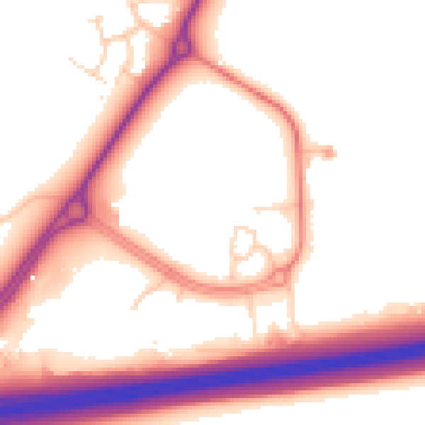 Daytime road noise heatmap for CH4 9DE