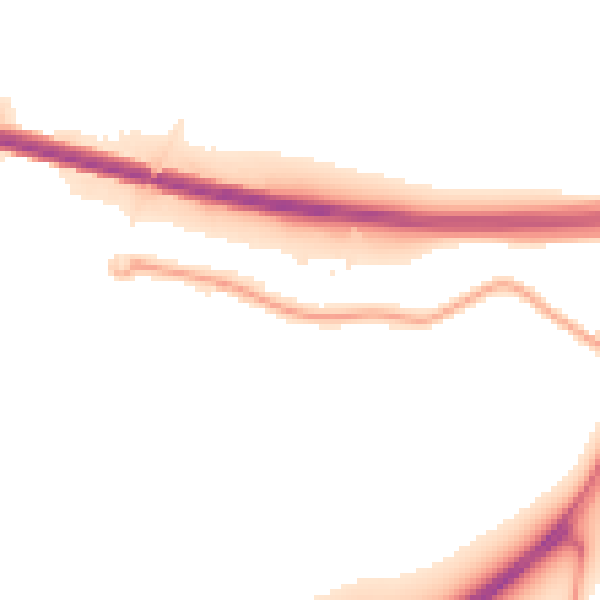 Night-time road noise heatmap for CH4 9JZ