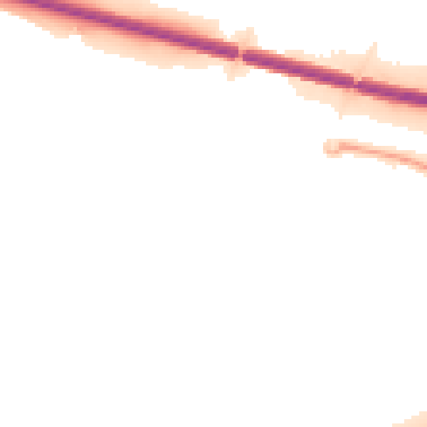 Night-time road noise heatmap for CH4 9LE