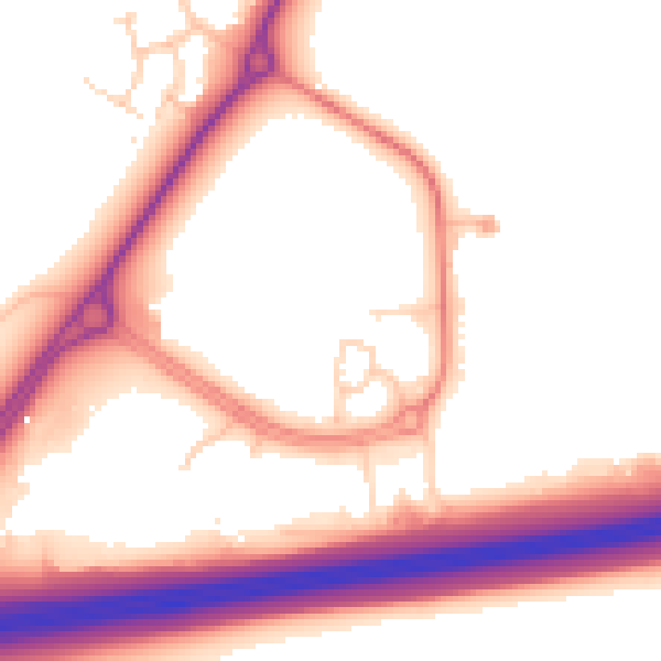 Daytime road noise heatmap for CH4 9QP