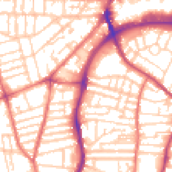 Daytime road noise heatmap for CH42 0HA