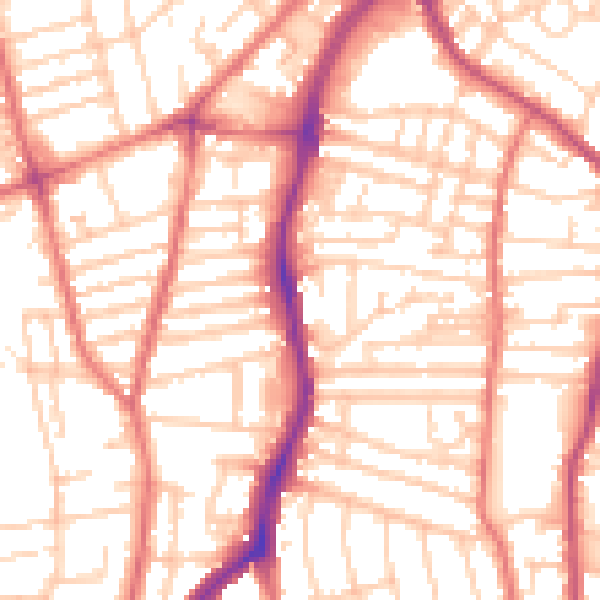 Daytime road noise heatmap for CH42 0HB