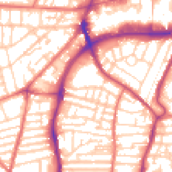 Daytime road noise heatmap for CH42 0HH