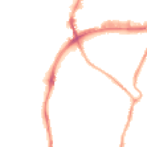 Night-time road noise heatmap for CH42 0HH