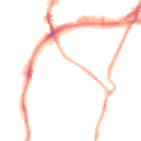 Night-time road noise heatmap for CH42 0HJ