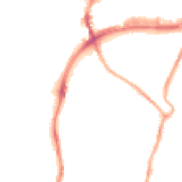 Night-time road noise heatmap for CH42 0HL