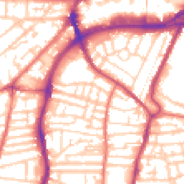 Daytime road noise heatmap for CH42 0HR