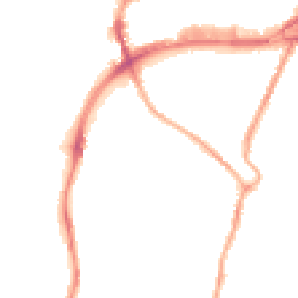 Night-time road noise heatmap for CH42 0HR