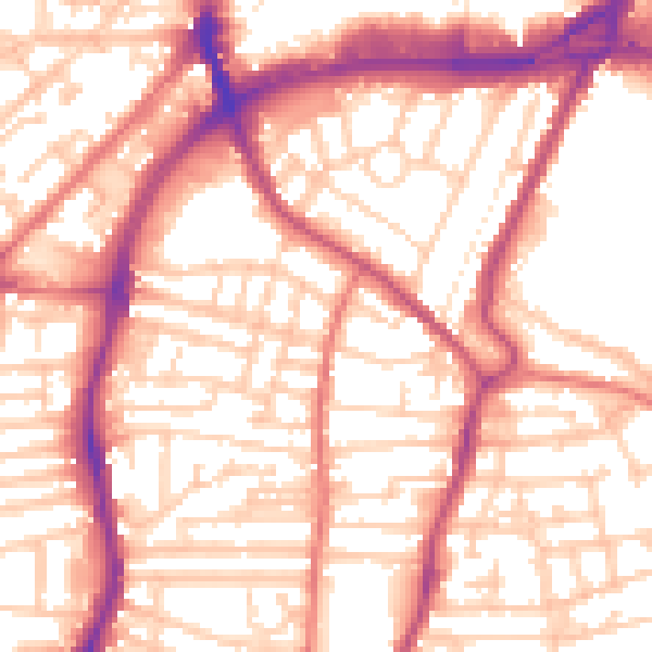 Daytime road noise heatmap for CH42 0HT
