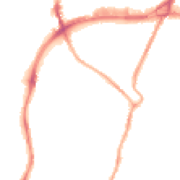 Night-time road noise heatmap for CH42 0HT