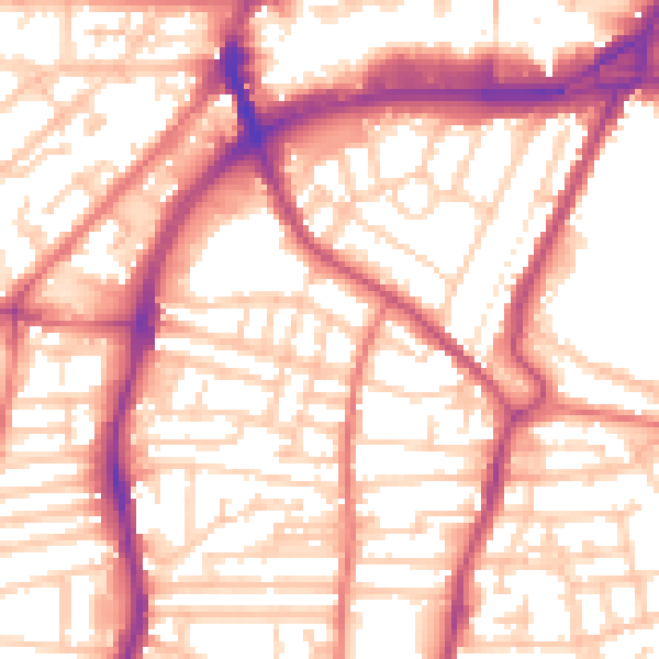 Daytime road noise heatmap for CH42 0HW