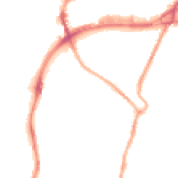 Night-time road noise heatmap for CH42 0HW