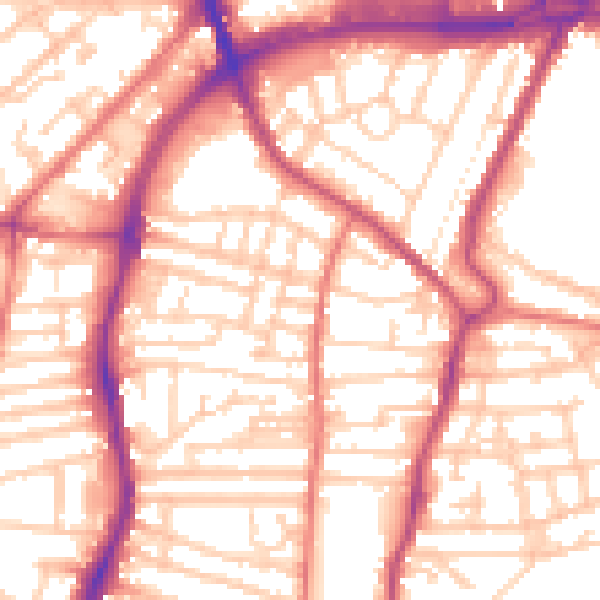 Daytime road noise heatmap for CH42 0HY