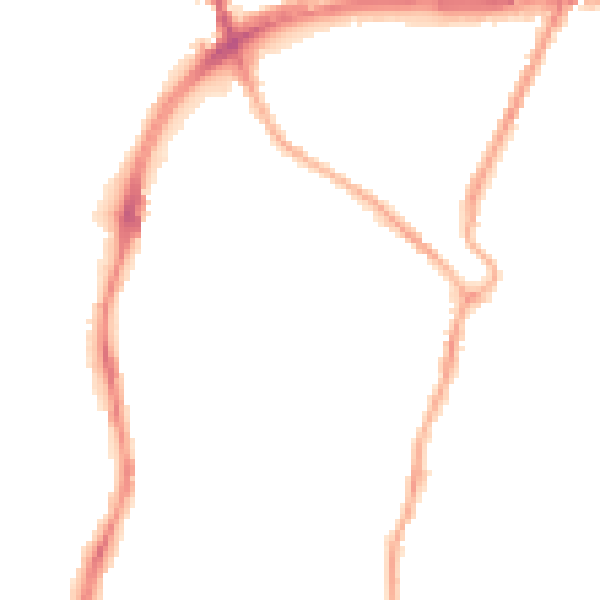 Night-time road noise heatmap for CH42 0HZ