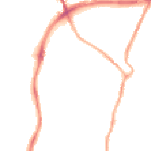 Night-time road noise heatmap for CH42 0JA