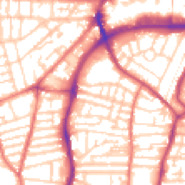 Daytime road noise heatmap for CH42 0JB