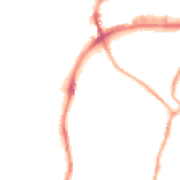 Night-time road noise heatmap for CH42 0JB
