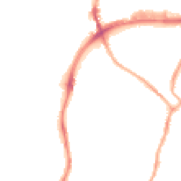 Night-time road noise heatmap for CH42 0JE