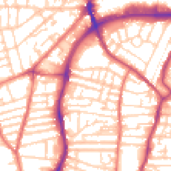 Daytime road noise heatmap for CH42 0JG