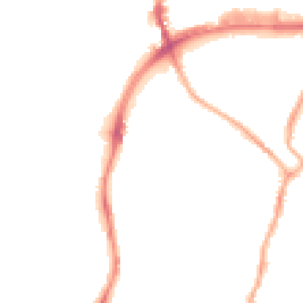 Night-time road noise heatmap for CH42 0JG