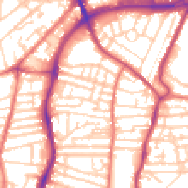Daytime road noise heatmap for CH42 0JH