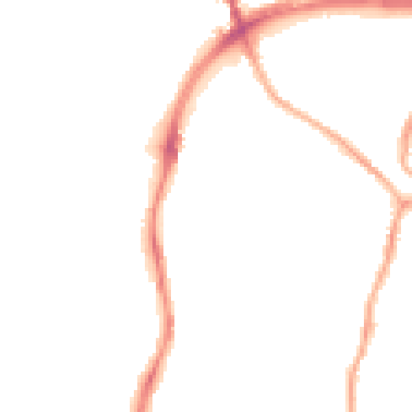 Night-time road noise heatmap for CH42 0JJ