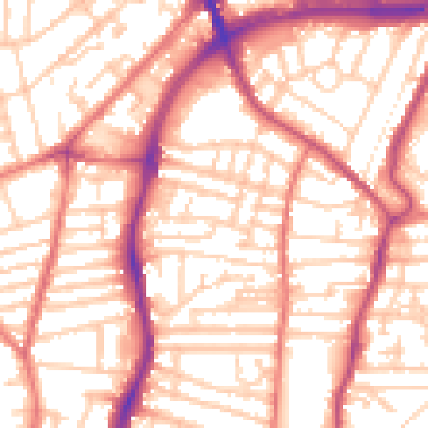 Daytime road noise heatmap for CH42 0JL
