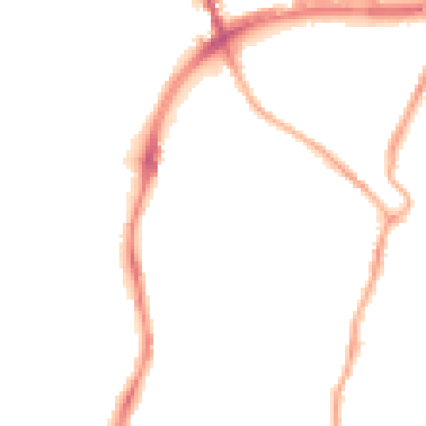 Night-time road noise heatmap for CH42 0JL