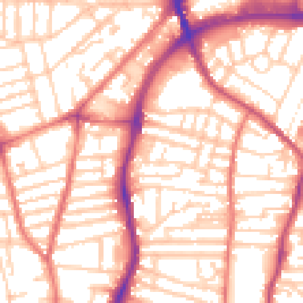 Daytime road noise heatmap for CH42 0JN
