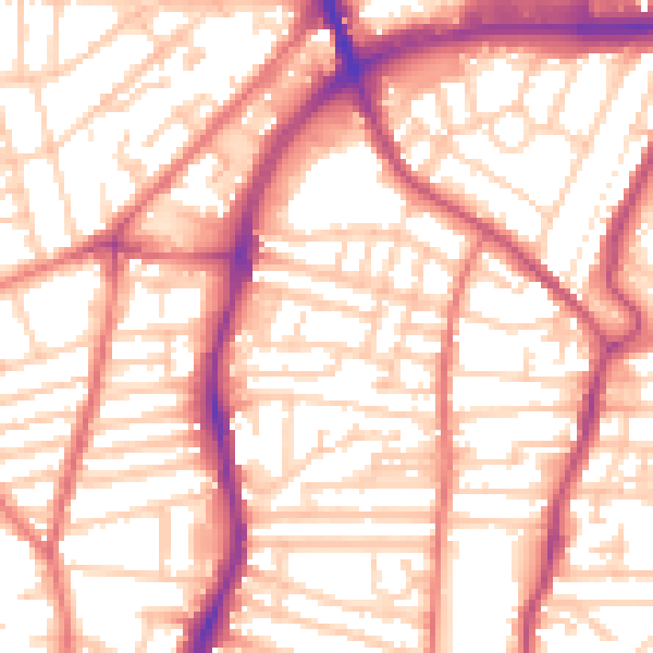 Daytime road noise heatmap for CH42 0JP