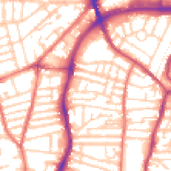 Daytime road noise heatmap for CH42 0JR