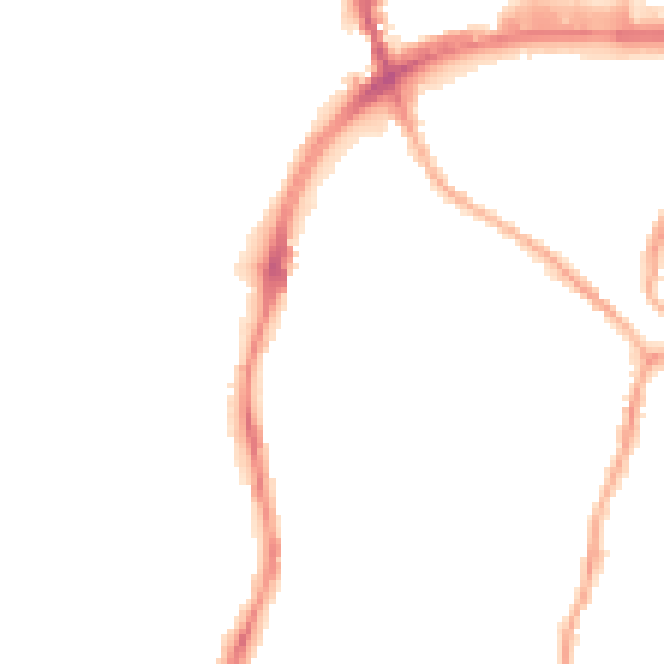 Night-time road noise heatmap for CH42 0JR