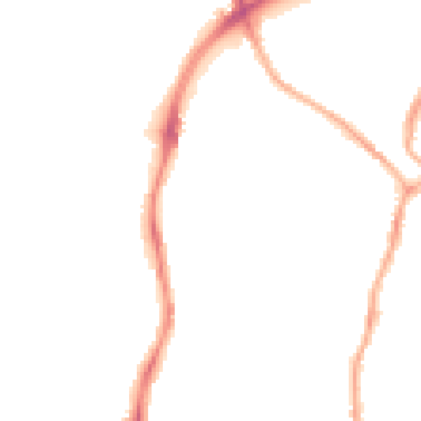 Night-time road noise heatmap for CH42 0JT