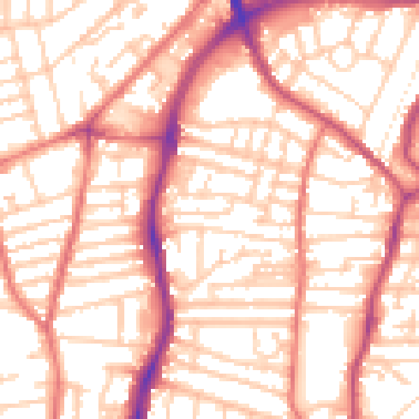 Daytime road noise heatmap for CH42 0JU