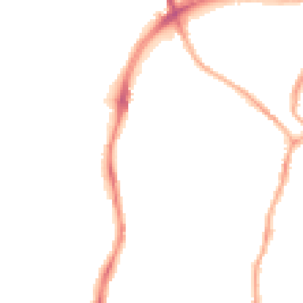 Night-time road noise heatmap for CH42 0JU