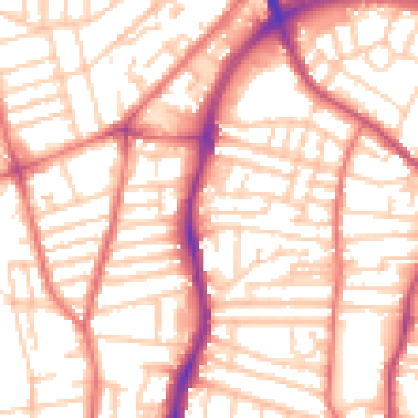 Daytime road noise heatmap for CH42 0JW