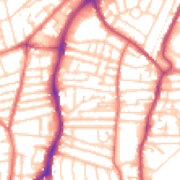 Daytime road noise heatmap for CH42 0JX